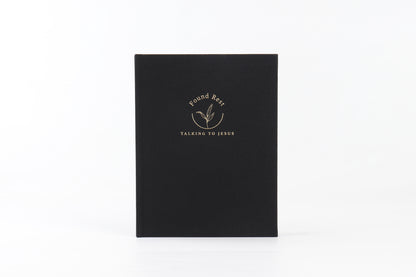 A black journal with the title 'Found Rest' printed in gold lettering on the cover.