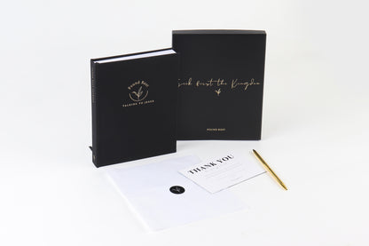 Found Rest Talking to Jesus Christian prayer journal with Box an God Pen